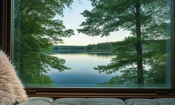 Big Lake With Green Water Fresh Nature In the Junggle Landscape Video