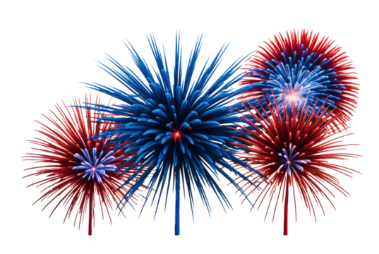 Vibrant red and blue fireworks burst Png
