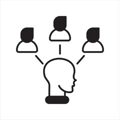 Social glyph icon with white background vector stock illustration