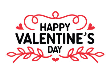Happy valentines day typography vector illustration.