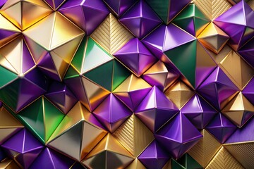 Obraz premium Abstract geometric design in purple, violet, gold, and beige for a professional, impactful web banner.
