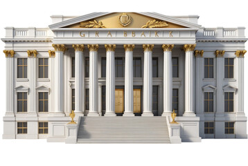 Fototapeta premium 3D A Grand Classical Bank Render PNG