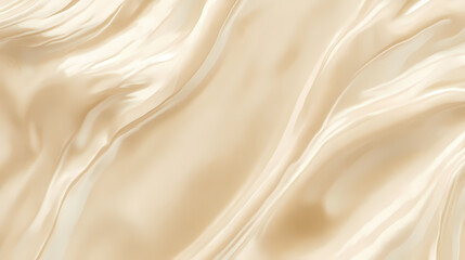 Fototapeta premium Champagne Silk Drape: Luxurious, flowing champagne-colored silk fabric with soft, elegant folds and ripples. A sophisticated texture background. 