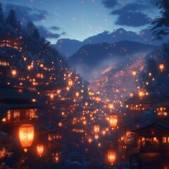 Obraz premium nice chinese new year theme for greeting cards or anime background