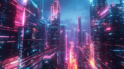 Cyberpunk Cityscape: Neon Nightscape
