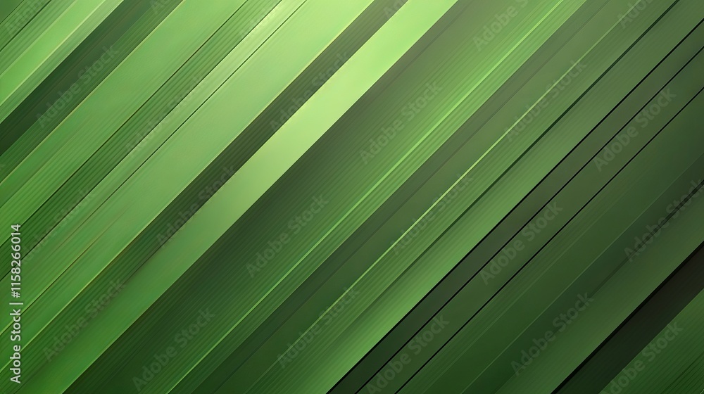 Poster geometric green background with diagonal stripes and gradient effects, minimalist vector design for 