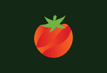 Abstract Red Tomato logo design, Vector design Template