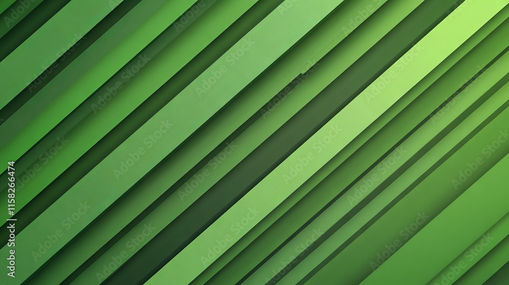 Poster geometric green background with diagonal stripes and gradient effects, minimalist vector design for 