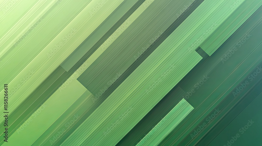 Aufkleber geometric green background with diagonal stripes and gradient effects, minimalist vector design for 