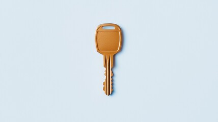 drunk driving prevention concept. A single golden key on a light blue background.