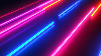 Fototapeta premium 3D Render of an Abstract Futuristic Neon Background with Vibrant Details