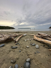Summer sunset Titahi Bay, Wellington, New Zealand