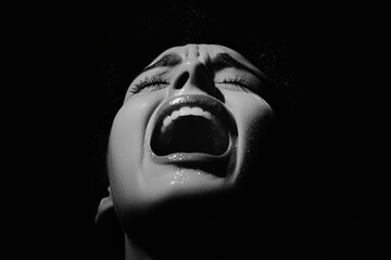 emotional value connection concept. Intense expression of anguish captured in dramatic lighting.