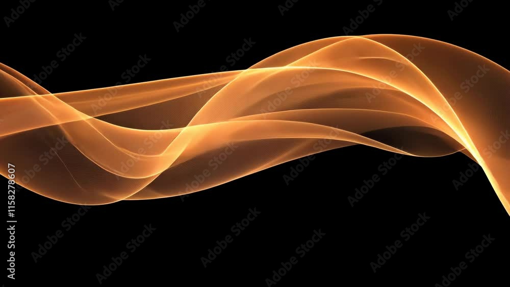 Poster swirling golden waves create a dynamic visual display on a black background