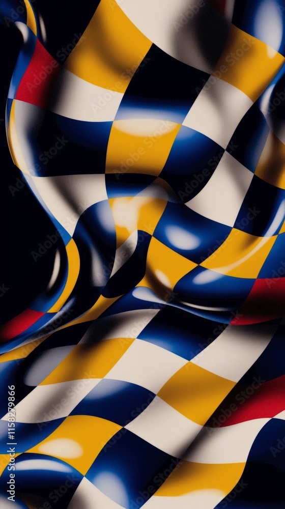 Poster abstract checkered flag pattern colorful 3d design high res texture