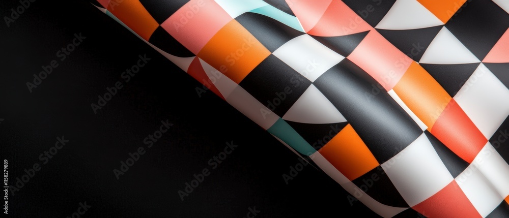 Poster abstract geometric pattern design colorful checkerboard textile