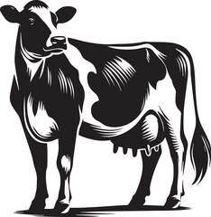 Black and white cow