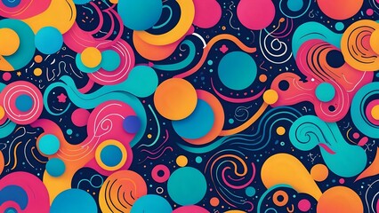 Fototapeta premium pattern with circles Abstract dynamic seamless background