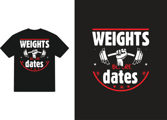 Gym Fitness and quotes t  shirt design