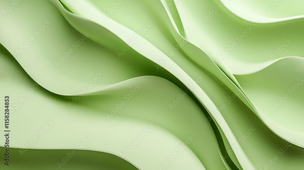 Poster modern wavy green background – simple abstract design with smooth waves for graphic design, web desi
