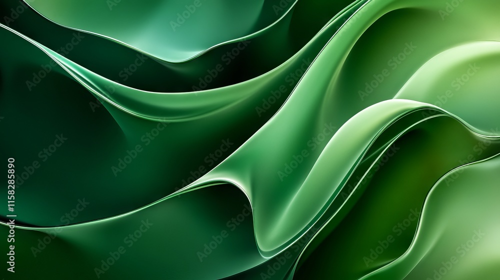 Poster modern wavy green background – simple abstract design with smooth waves for graphic design, web desi