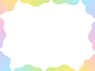 Obraz premium カラフルなグラデーションの柔らかい形の横フレーム