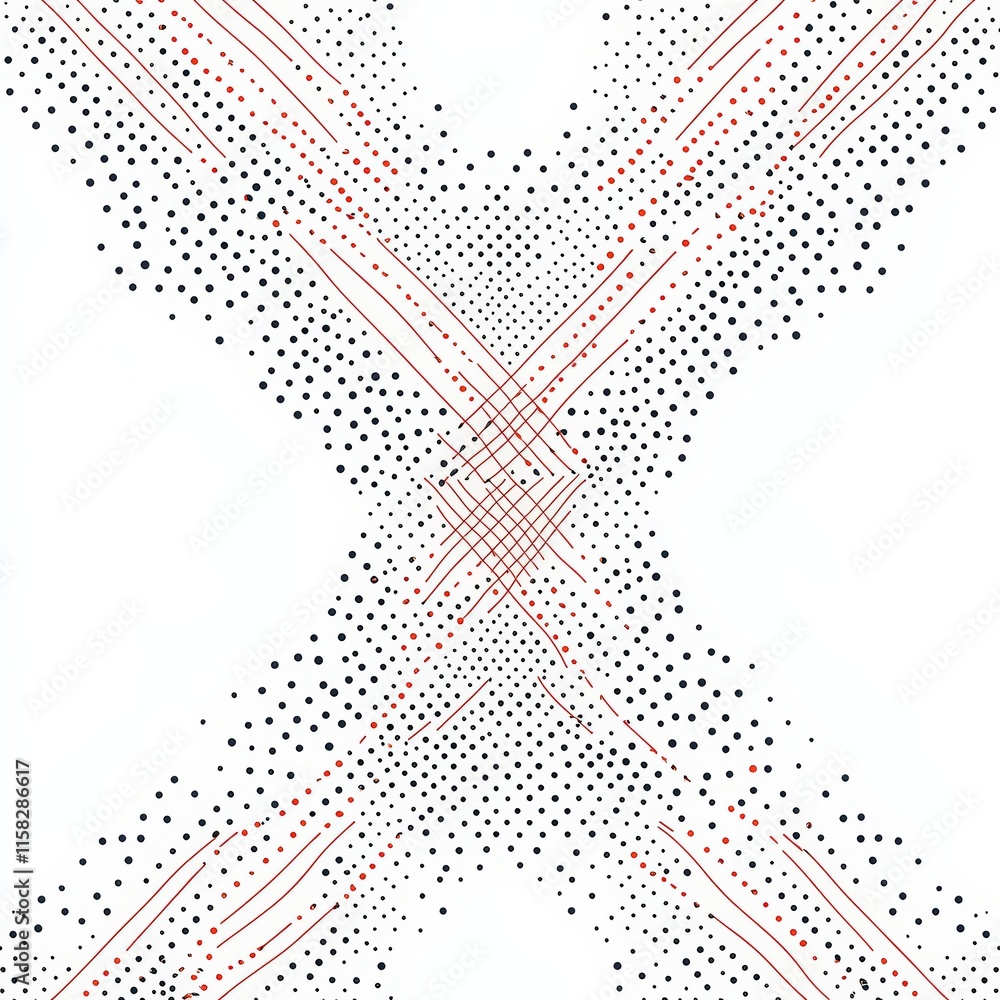 Poster abstract red line dot pattern geometric design background