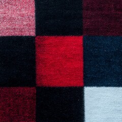 Red  Black    White Plaid Wool Fabric Texture  Gingham Textile Background