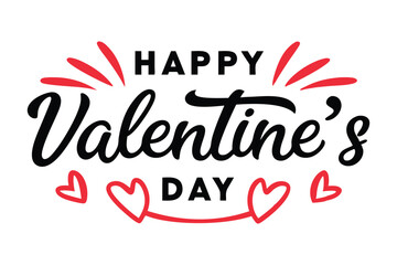 Happy valentines day typography vector illustration.