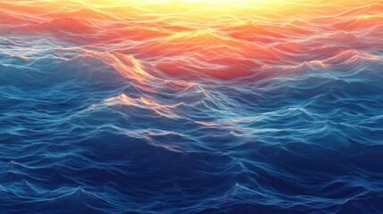Obraz premium A high-resolution texture image, a vibrant gradient blending deep ocean blues and soft sunset oranges, with subtle waves and fine grain patterns