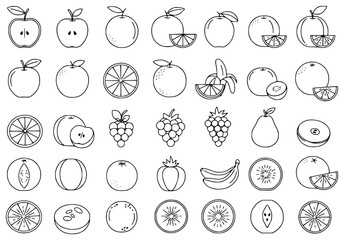 Vector web icon set of fruits	