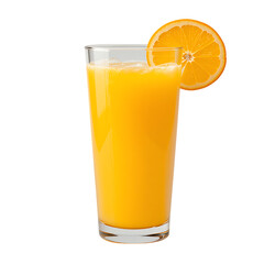 Orange juice isolated on transparent background, Ai generative images