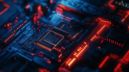 Obraz premium Abstract Concepts of Cybersecurity and Technology