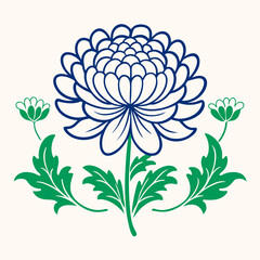 Fototapeta premium vector illustration of chrysanthemum flower nature plant cartoon design style