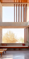 Modern architecture features open space with natural light and minimalistic design elements
