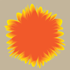 Orange and yellow watercolor spot, isolated on white background