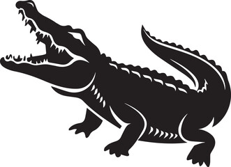 crocodile with big mouth silhouette vector design