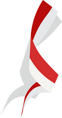 indonesian flag ribbon banner