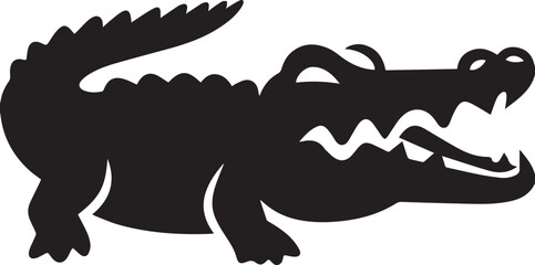 crocodile with big mouth silhouette vector design