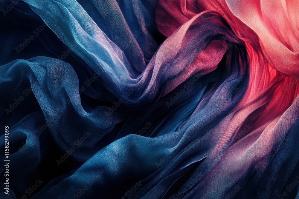 Fototapete luxurious silk fabric with smooth textures and vibrant colors for elegant design mock up and text pl