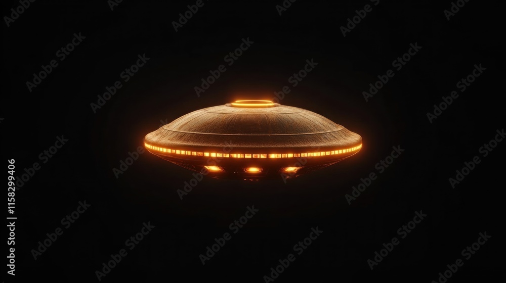 Poster ufo encounter unknown location science fiction visual dark environment aerial view alien concept
