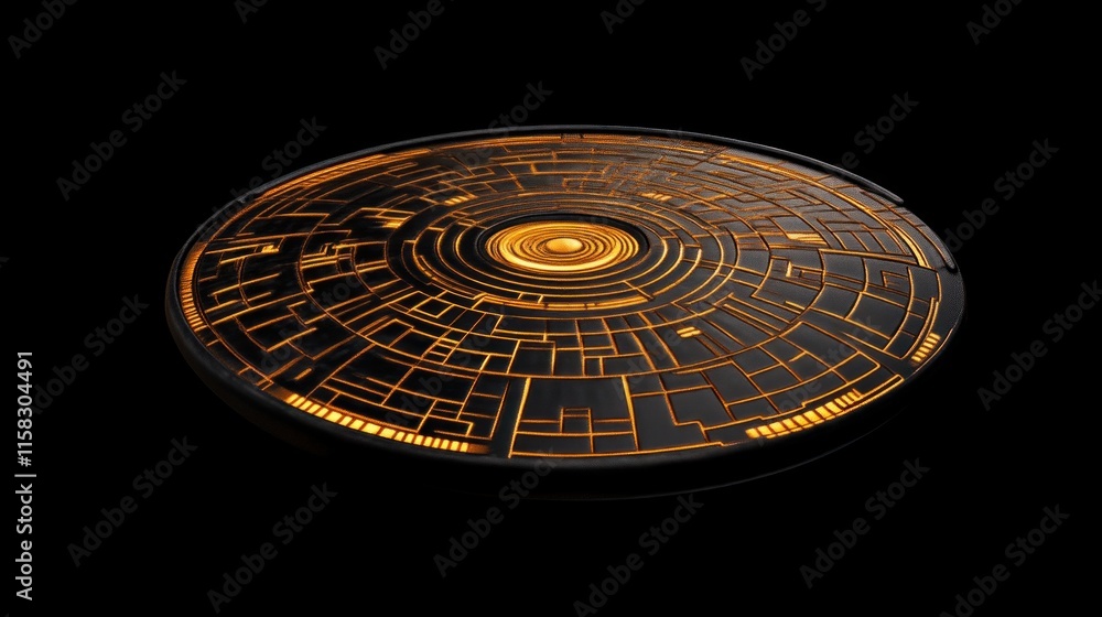 Poster futuristic digital interface design virtual space 3d graphic dark environment close-up view technolo