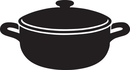 big cooking pan logo silhouette design vector art illustration
