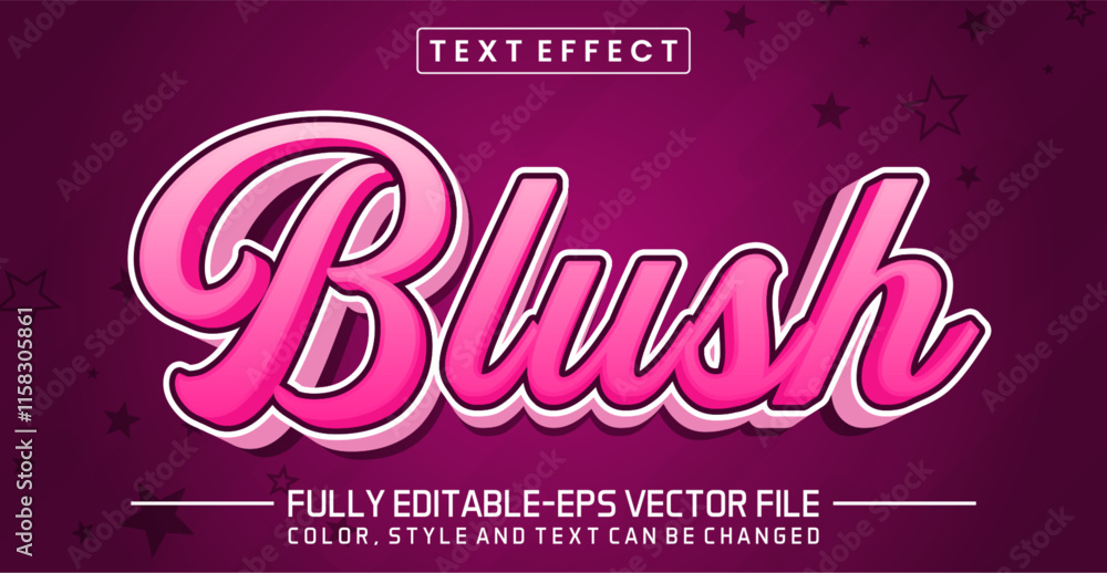 Poster blush font text effect editable