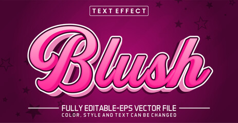 Blush font Text effect editable