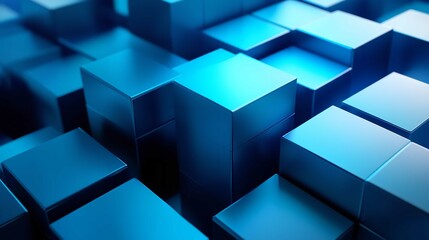 Naklejka premium Blue Geometric Shape Abstract Technology Background