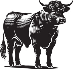Cow black silhouette
