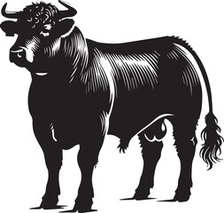 Cow black silhouette