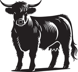 Cow black silhouette