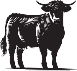 Cow black silhouette